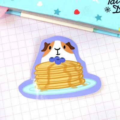 Die Cut Guinea Pig Pancake Sticker (single)