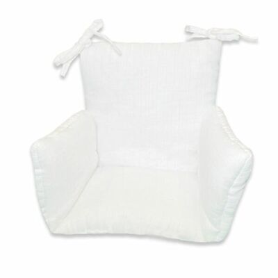 Cuscino per seggiolone in cotone biologico Bianco