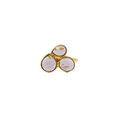 Gold adjustable ring with crystal.   Trend, jewelery jewelry.   Hand made.   Imitation jewelry.   Spring.  	Weddings, guests.
