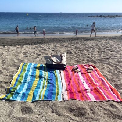 Velour Striped Beach Towel - 100% Cotton