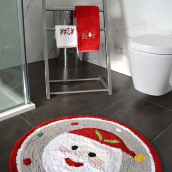 Tapis de bain rond touffeté de Noël - Super doux et absorbant 2