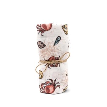 Mousseline coton bio 120x120cm • Sealife 1