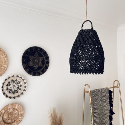 Ayana Paralume Rattan Croce Nera - S