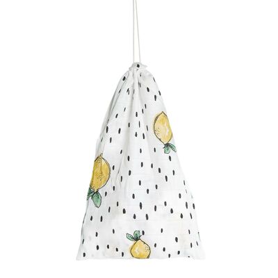 Tissu mousseline coton bio 60x60cm • citron • lot de 2