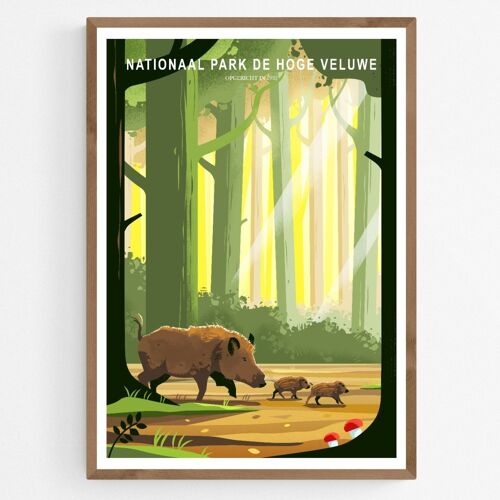 Poster Wilde Zwijnen in Hoge Veluwe Nationaal Park