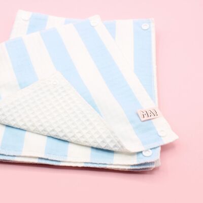 Set of 5 Honeycomb Towels with blue stripes pattern