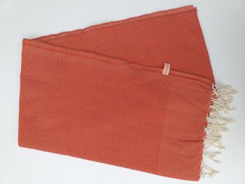 Fouta nid d'abeille rouille 1