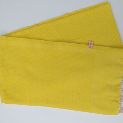 Yellow honeycomb beach towel