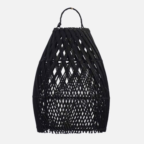 Ayana Rattan Lampshade Black Cross - L