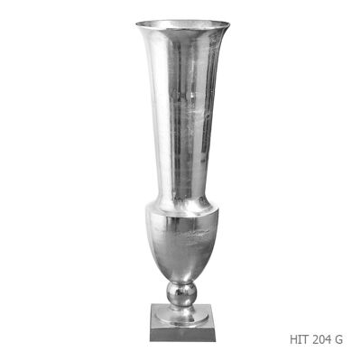 GROSSE COROLLE-VASE AUS ALUMINIUMGUSS