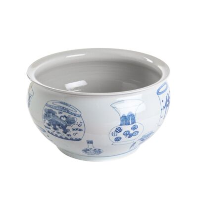 BLUE WHITE POT COVER