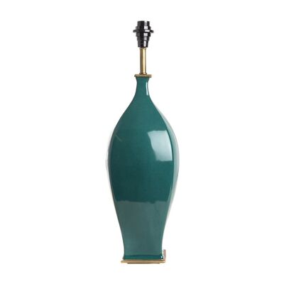 SQUARE VASE LAMP BASE GREEN-E14