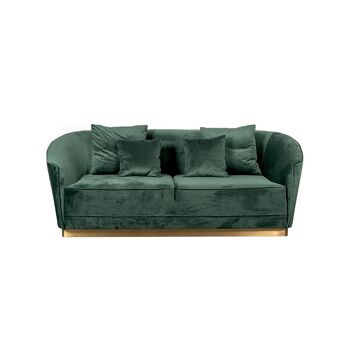 CANAPE MITZI VELOURS VERT - 3 PL