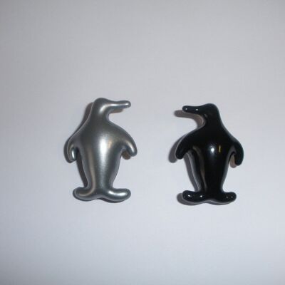 Perle de bain pingouin, couleur : nacre noire/argentée, parfum : glace