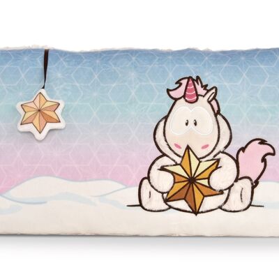 Coussin licorne Theodor avec habit de neige, rectangulaire