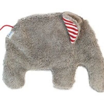 Bio / eco warming pillow "Elefant", gray plush, ELK-440