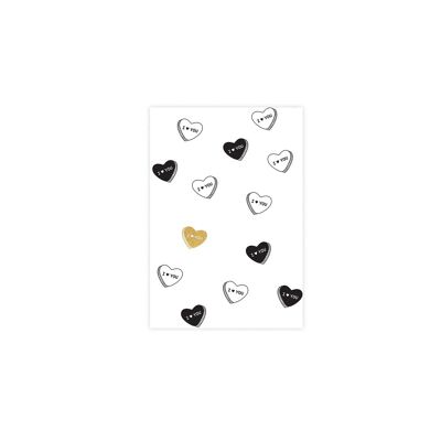 Cartolina d'auguri Cioccolatini d'amore, icone d'amore