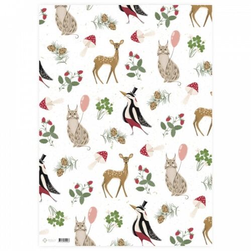 Gift wrapping paper, Woodland Friends
