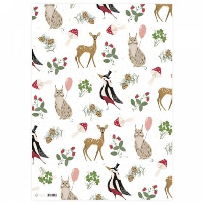 Gift wrapping paper, Woodland Friends