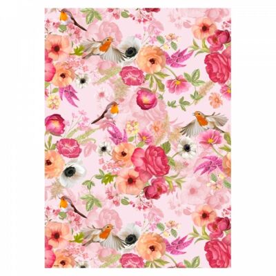 Gift wrapping paper, Pink Paradise Bloom