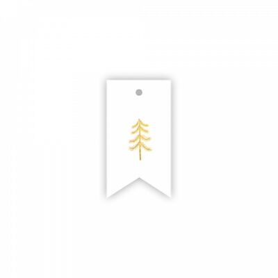 Etiqueta de regalo, Mini Tree, Oro