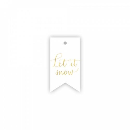 Gift tag, Let it Snow, Gold