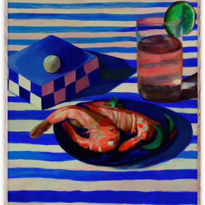 Art print Shrimp & Stripes