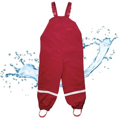 breathable rain dungarees - red