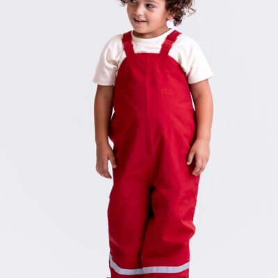 breathable rain dungarees - red