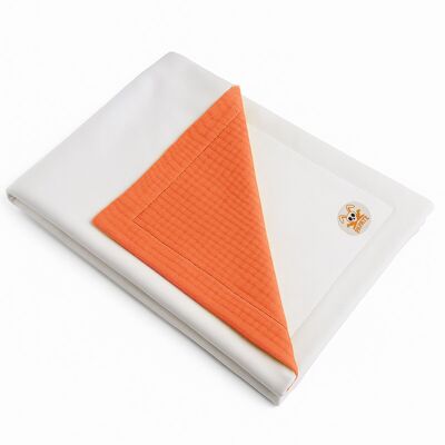 Coperta in cotone biologico Rex bianco e fragola