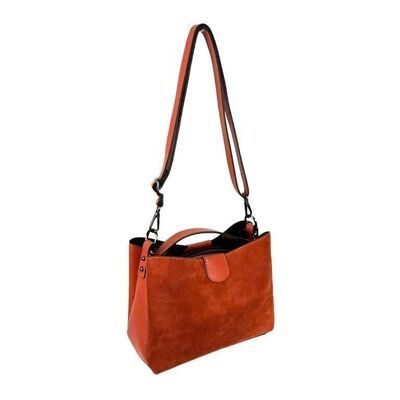 Women's Handbag with Grain Leather and Split Leather. Summer