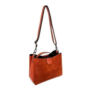 Sac à main pour femme en cuir grainé et croûte de cuir. Été 6