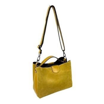 Sac à main pour femme en cuir grainé et croûte de cuir. Été 8