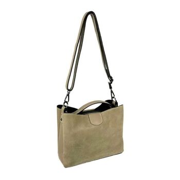 Sac à main pour femme en cuir grainé et croûte de cuir. Été 9