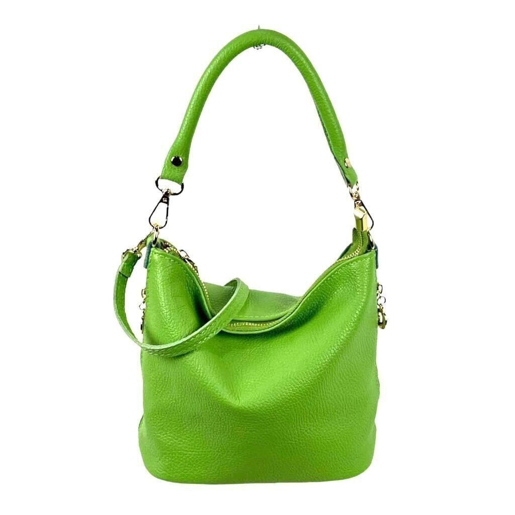 Leather bag with decorative side zippers