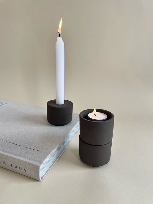 Modular Candle Holder - Anthracite - NEW