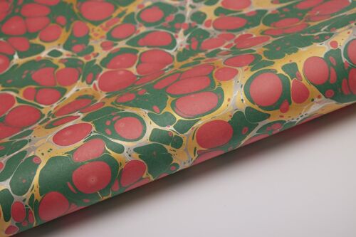 Hand Marbled Gift Wrap Sheets - Stone Festive Mix