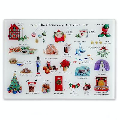 The Christmas Alphabet Cutting Board