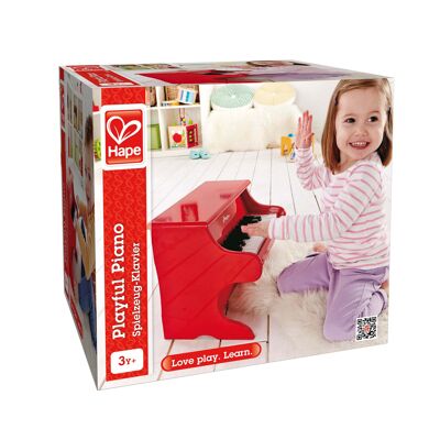 Hape - Giocattolo in legno - Musica - Piccolo pianoforte rosso con lame in metallo