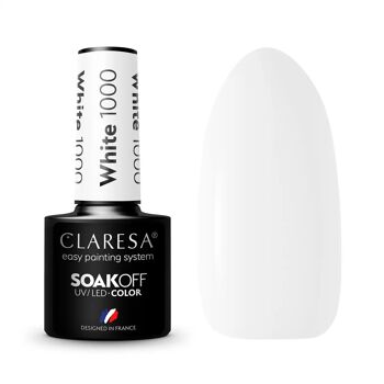 Claresa | Vernis semi-permanent Hybride Blanc n°1000 – 5ml