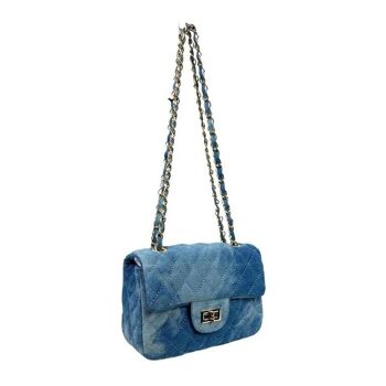 Sac à bandoulière en toile denim pour femme avec poignées réglables 13