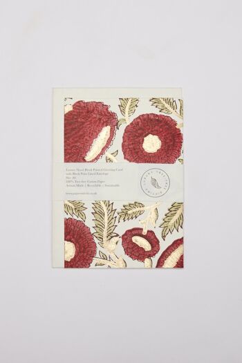 Carte de vœux imprimée à la main - Marigold Glitz Scarlet 2