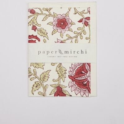 Handblockbedruckte Grußkarte – Flora Festive Mix