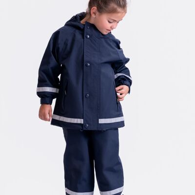 Chaqueta impermeable transpirable para niños - 100% impermeable - azul marino