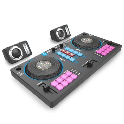PORTABLE DJ STATION WITH SPEAKERS AND 14 IN 1 SPACE CONTROL