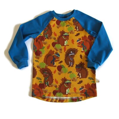 Herbstliches Eichhörnchen-Langarm-Raglan-T-Shirt