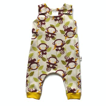 Barboteuse en jersey de coton biologique Monkeys 1