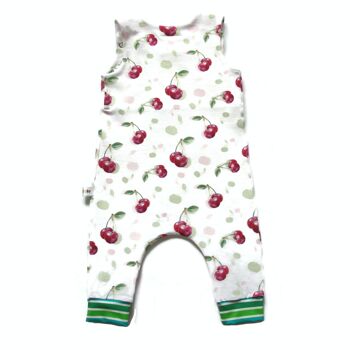 Barboteuse cerises en jersey de coton bio 2