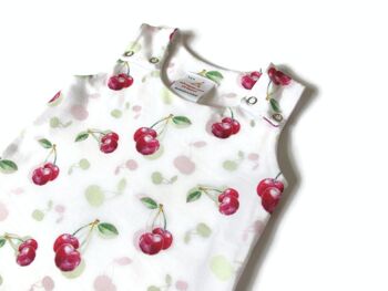 Barboteuse cerises en jersey de coton bio 3