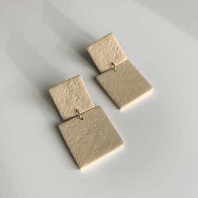 Square earrings - Sand